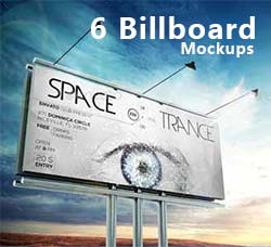 6个户外高炮广告展示模型：6 Billboard Mockups